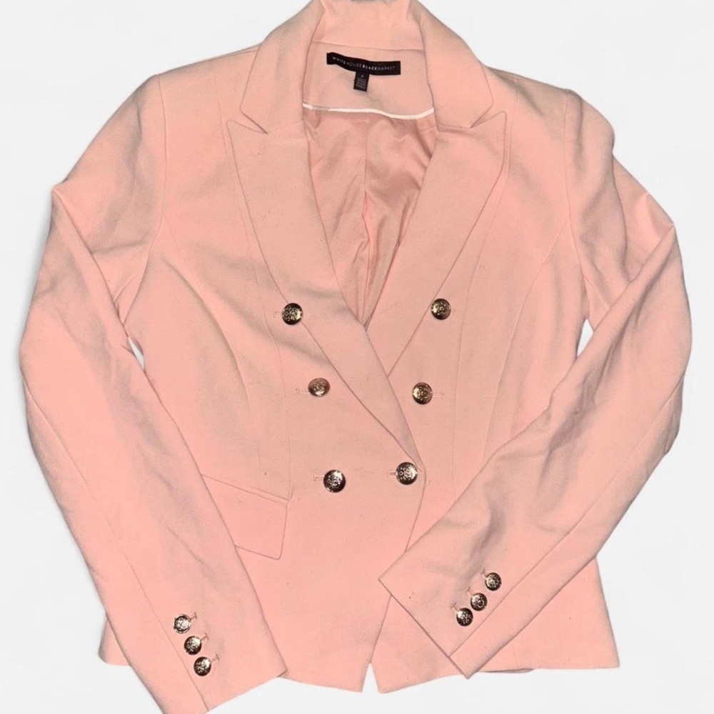 White House Black Market Blush Double-Breasted Blazer